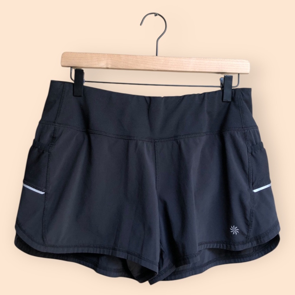 Athleta Ready Set Shorts Black Athletic Athleisure Running Summer Women’s Medium